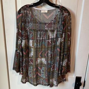 Bobbie Brooks Bohemian Multicolor Blouse